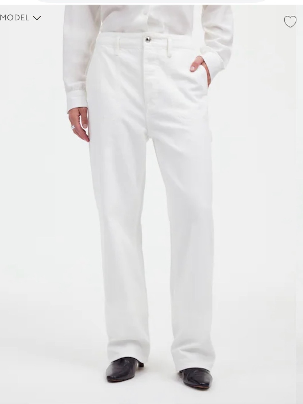 Alexa Chung for Madewell Workwear Jeans in True White Sz 27 - Picture 3 of 5